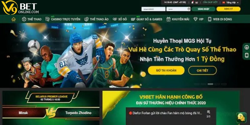 Khám phá thế giới thể thao V9BET online